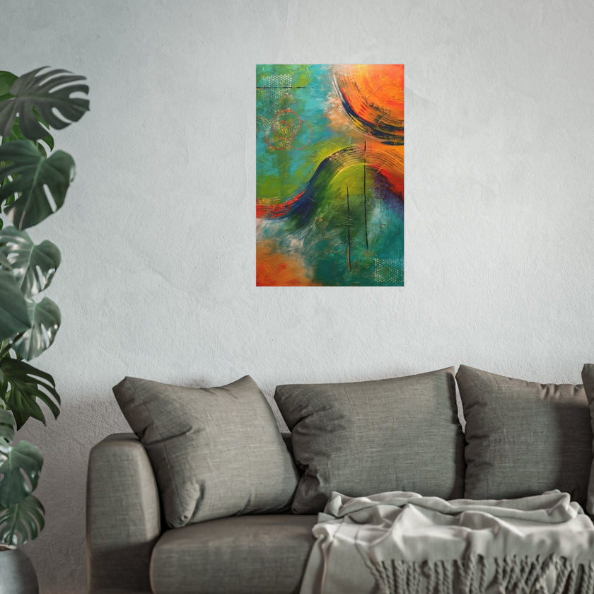 Loosen Up – Vibrant  Abstract Color Wave Giclée Art Print