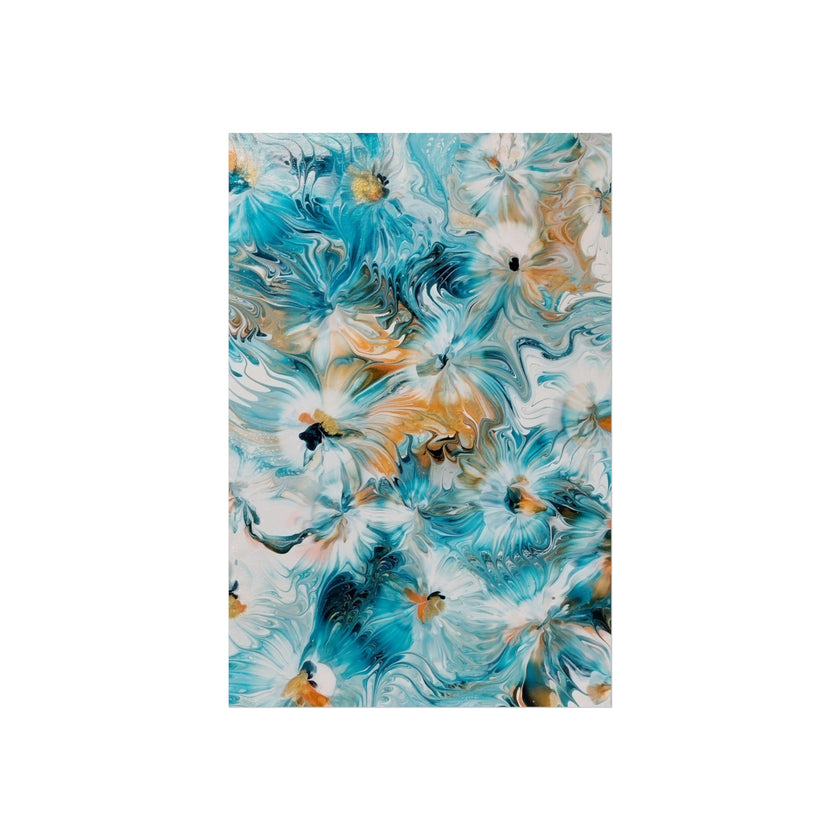 Happy — Abstract Floral Teal & Gold Wall Art