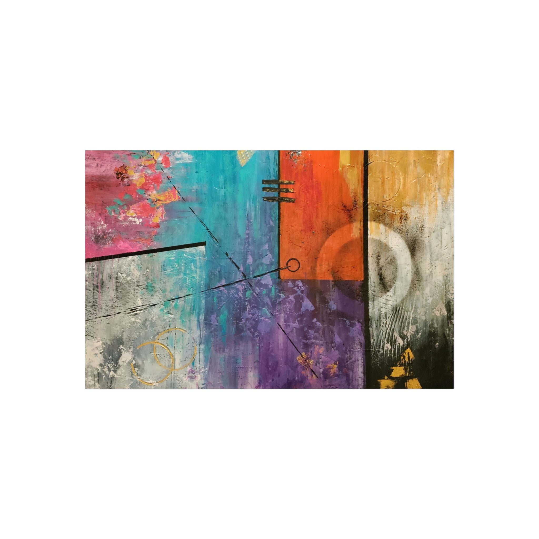 Urban Streets – Colorful Geometric Abstract Giclée Art Print