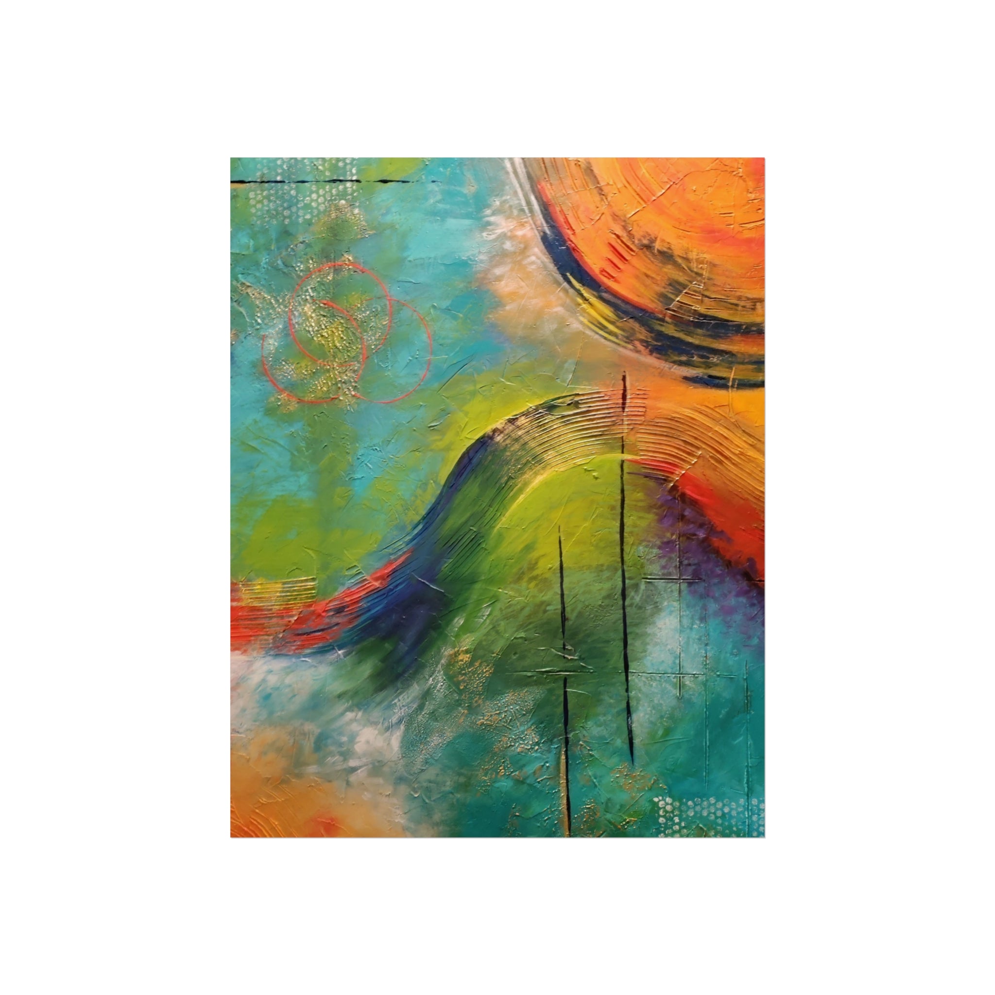 Loosen Up – Vibrant  Abstract Color Wave Giclée Art Print