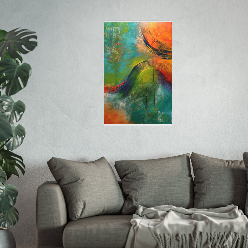 Loosen Up – Vibrant  Abstract Color Wave Giclée Art Print