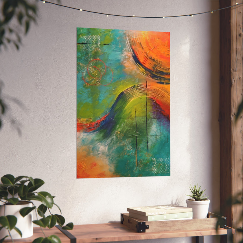 Loosen Up – Vibrant  Abstract Color Wave Giclée Art Print