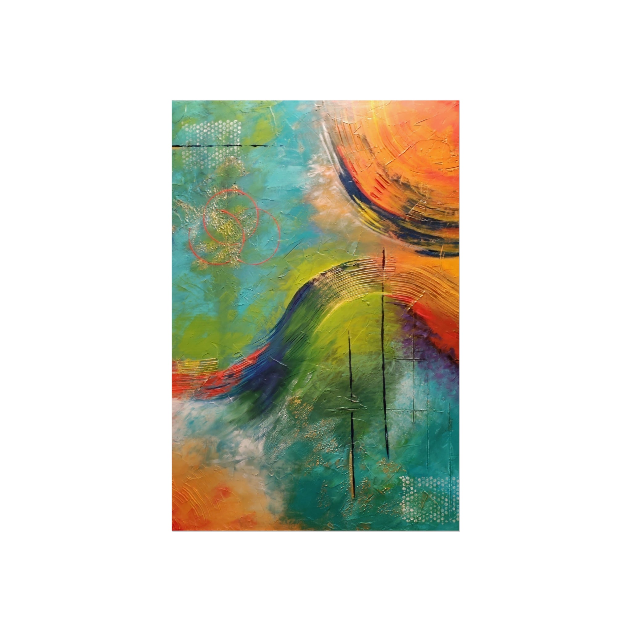 Loosen Up – Vibrant  Abstract Color Wave Giclée Art Print
