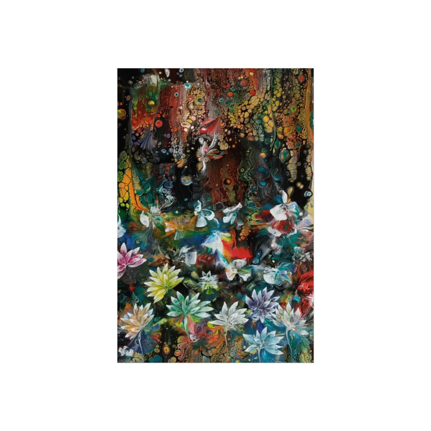 Lotus Garden – Abstract Colorful Floral Fantasy Wall Art