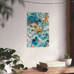 Happy — Abstract Floral Teal & Gold Wall Art