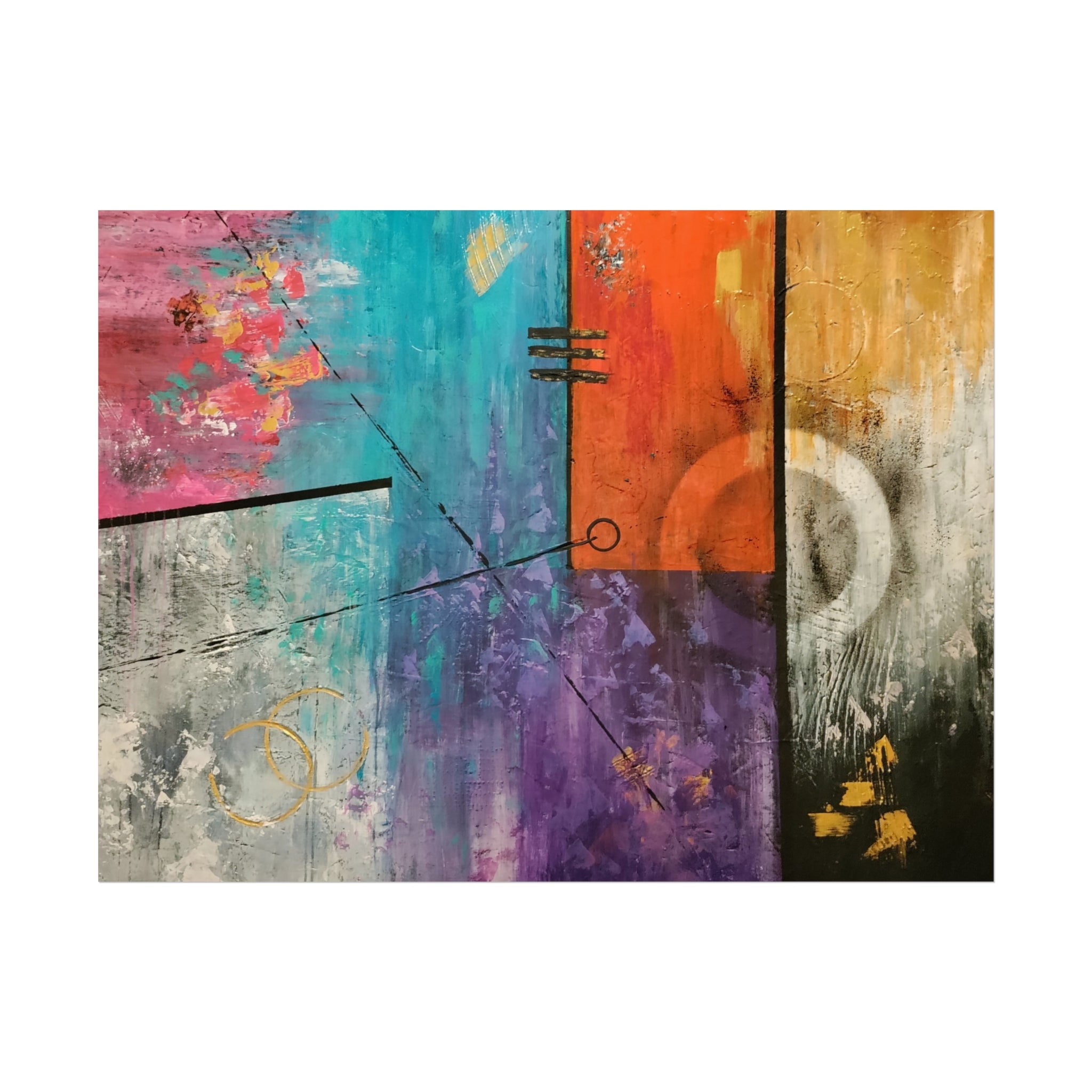 Urban Streets – Colorful Geometric Abstract Giclée Art Print