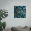 Blue Lagoon — Teal & Copper Abstract Floral Fluid Art Print