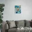 Happy — Abstract Floral Teal & Gold Wall Art