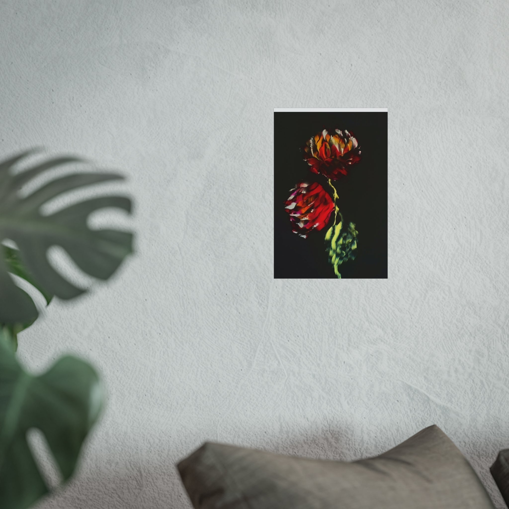Firecracker — Red Peonies on Black, Botanical Wall Art