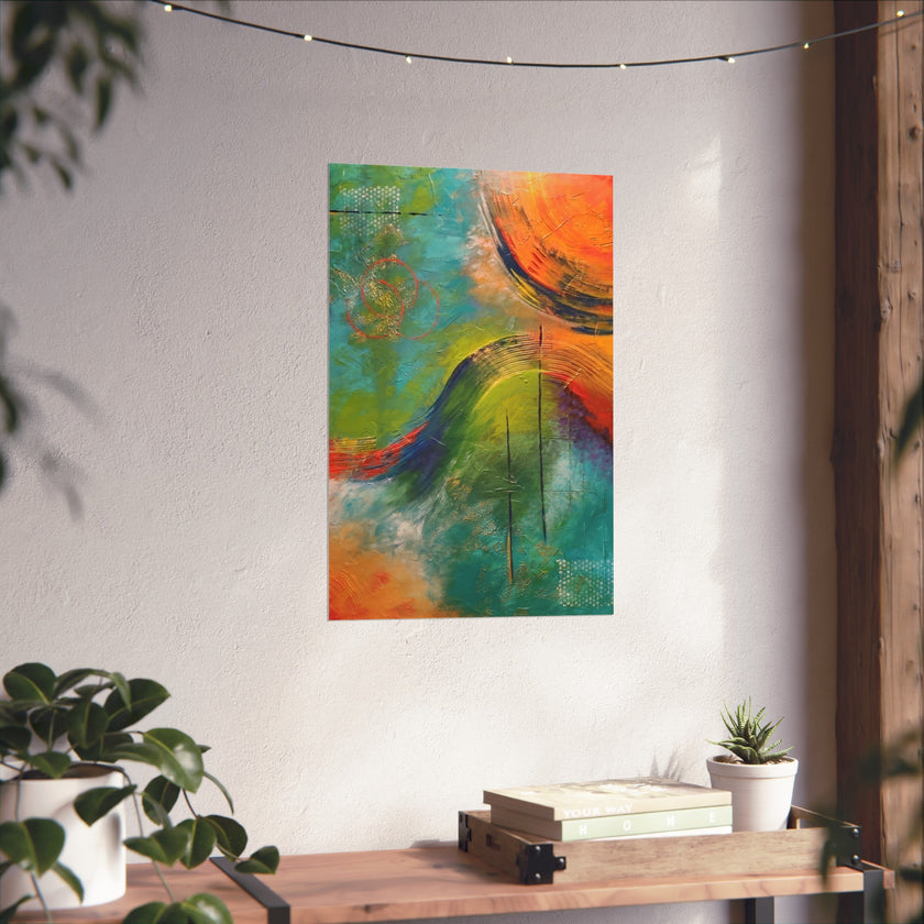 Loosen Up – Vibrant  Abstract Color Wave Giclée Art Print