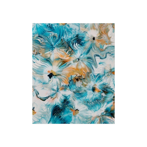Happy — Abstract Floral Teal & Gold Wall Art