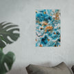 Happy — Abstract Floral Teal & Gold Wall Art
