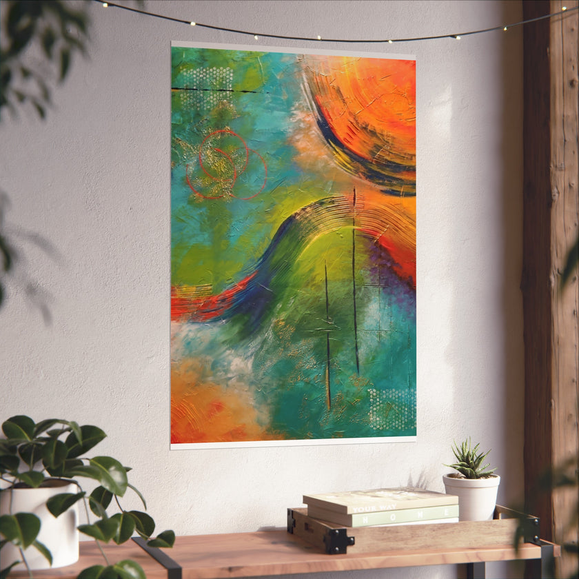 Loosen Up – Vibrant  Abstract Color Wave Giclée Art Print