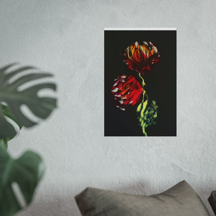 Firecracker — Red Peonies on Black, Botanical Wall Art