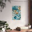 Happy — Abstract Floral Teal & Gold Wall Art