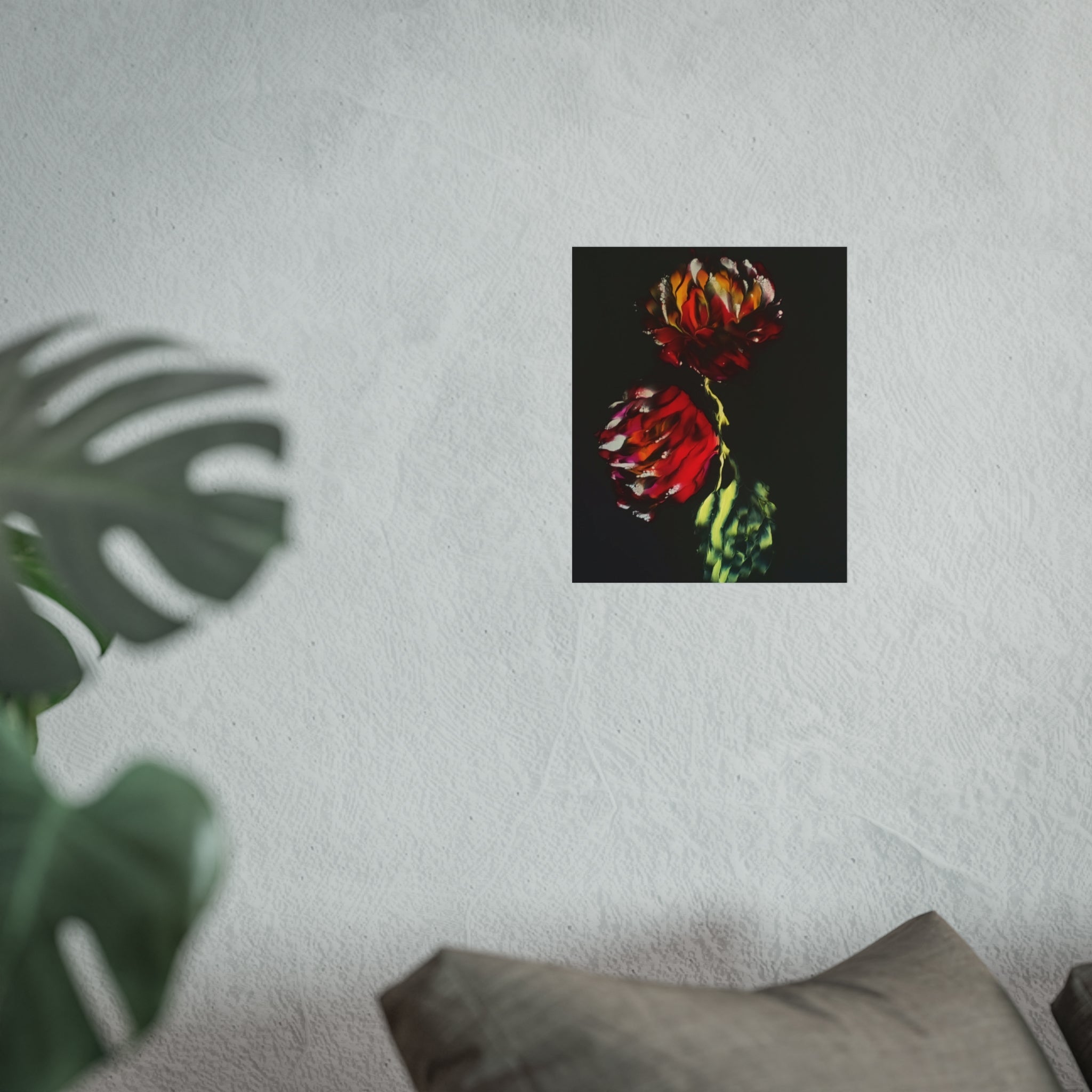 Firecracker — Red Peonies on Black, Botanical Wall Art
