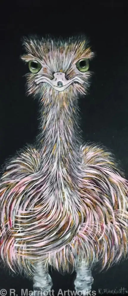 Baby Ostrich Original 10’’ X 20’’ Painting