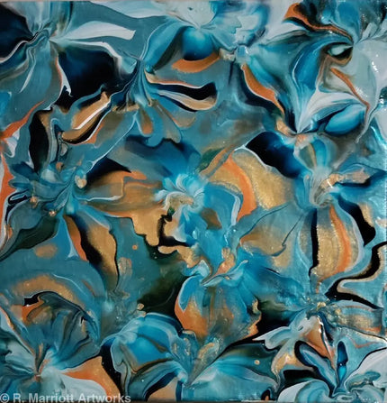 Blue Lagoon 8’’ X 8’’ Fluid Art