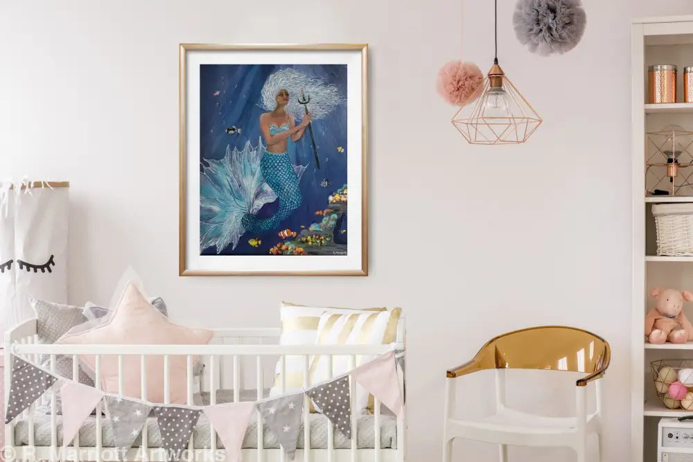 Goddess of the Sea Original 22’’ x 28’’ Fluid Art
