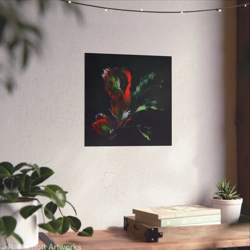Grace – Floral Noir Fine Art Poster Poster