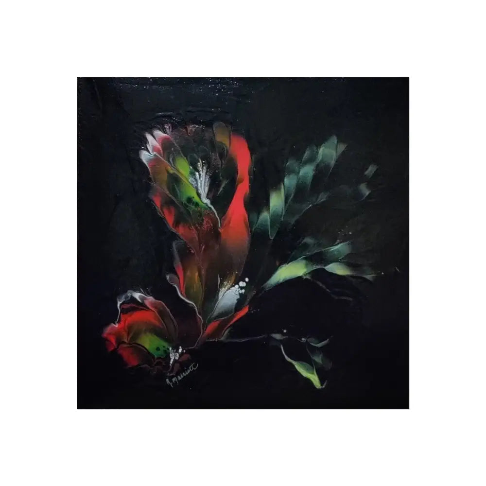 Grace – Floral Noir Fine Art Poster 30″ x 30″ / Matte Poster