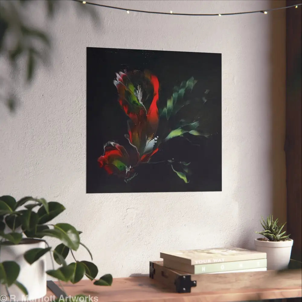 Grace – Floral Noir Fine Art Poster Poster