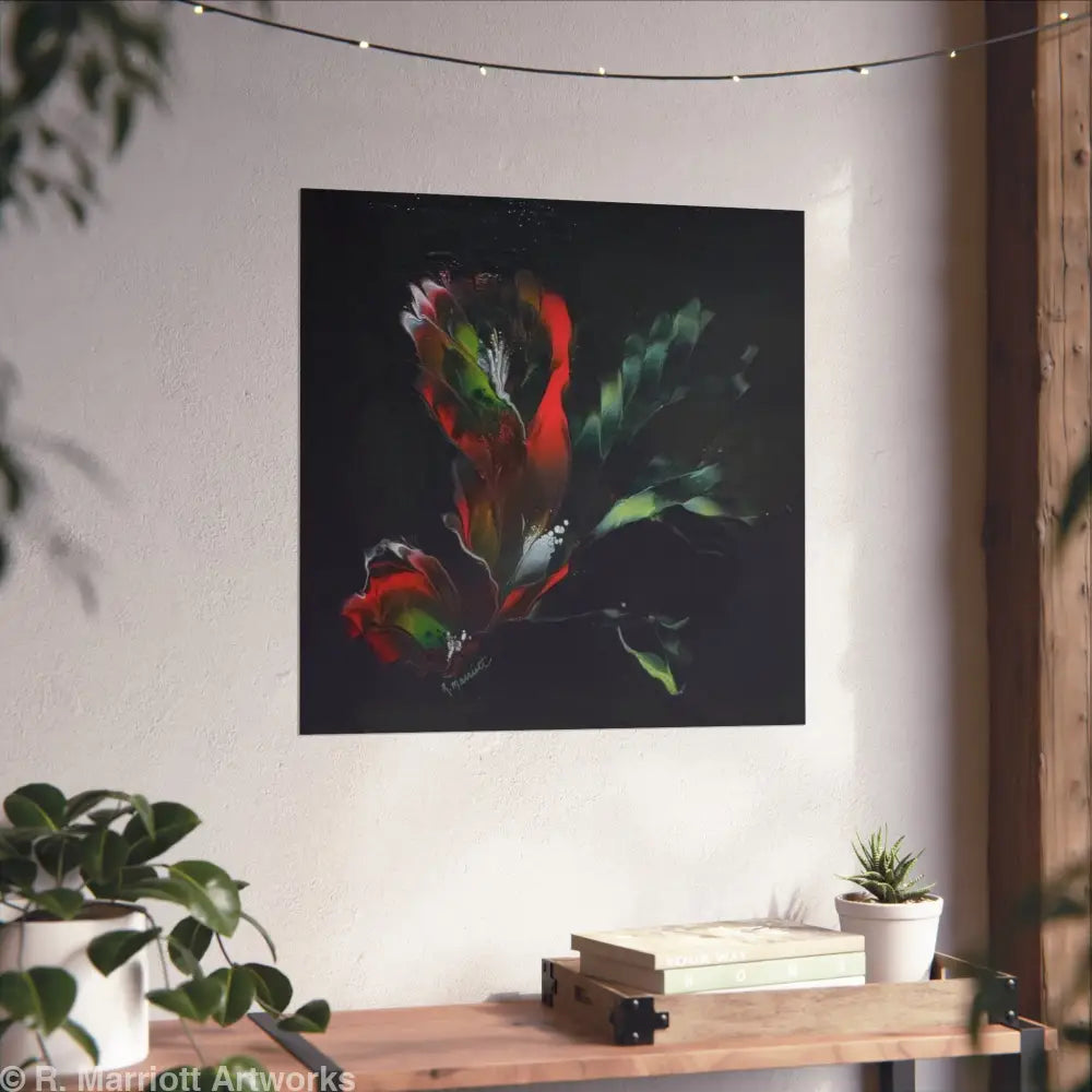 Grace – Floral Noir Fine Art Poster Poster
