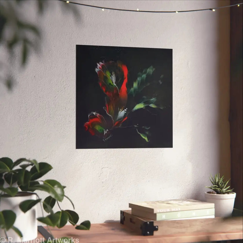 Grace – Floral Noir Fine Art Poster Poster