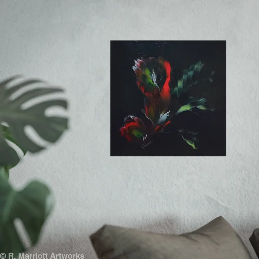 Grace – Floral Noir Fine Art Poster Poster