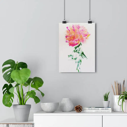 Marylin’s Rosa – Pink Peony Giclée Art Print 8’’ x 11’’ / Matte Poster