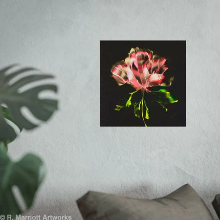 Pretty in Pink – Abstract Floral Bloom Fine Art Poster 14″ x 14″ / Matte Poster