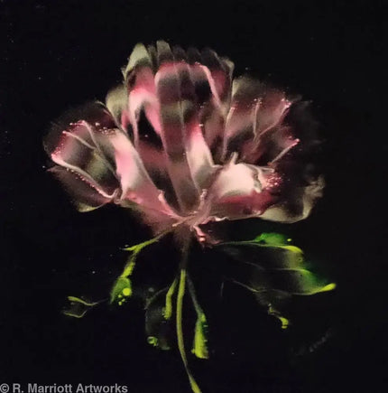 Pretty in Pink Original Framed 16.25 X 16.25 Fluid Art