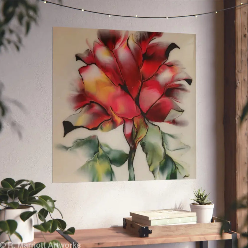 Red Flower – Soft Red Bloom Floral Fine Art Poster Poster