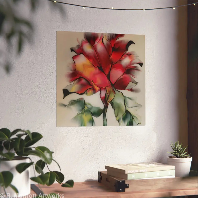 Red Flower – Soft Red Bloom Floral Fine Art Poster Poster