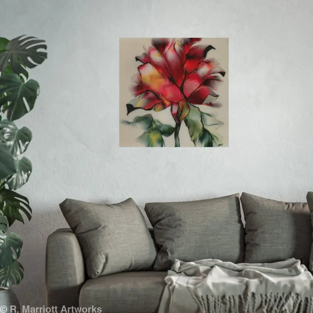 Red Flower – Soft Red Bloom Floral Fine Art Poster Poster