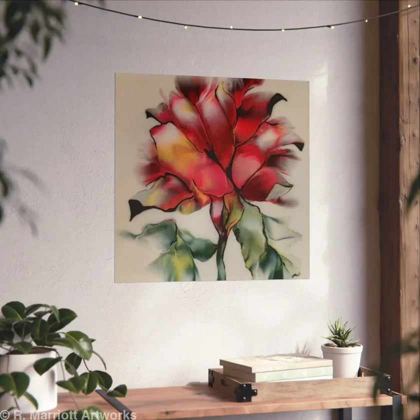Red Flower – Soft Red Bloom Floral Fine Art Poster Poster