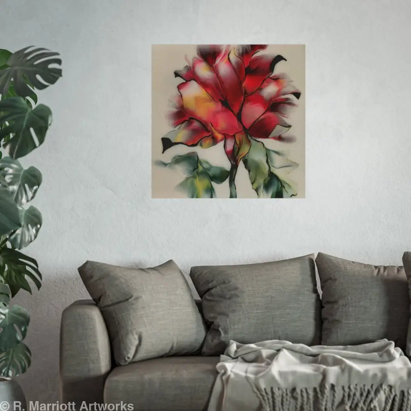 Red Flower – Soft Red Bloom Floral Fine Art Poster Poster