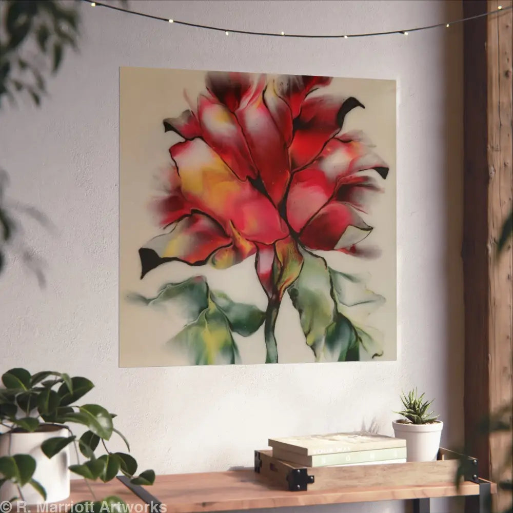 Red Flower – Soft Red Bloom Floral Fine Art Poster Poster