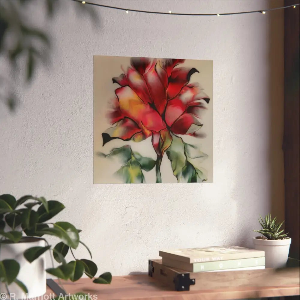 Red Flower – Soft Red Bloom Floral Fine Art Poster Poster