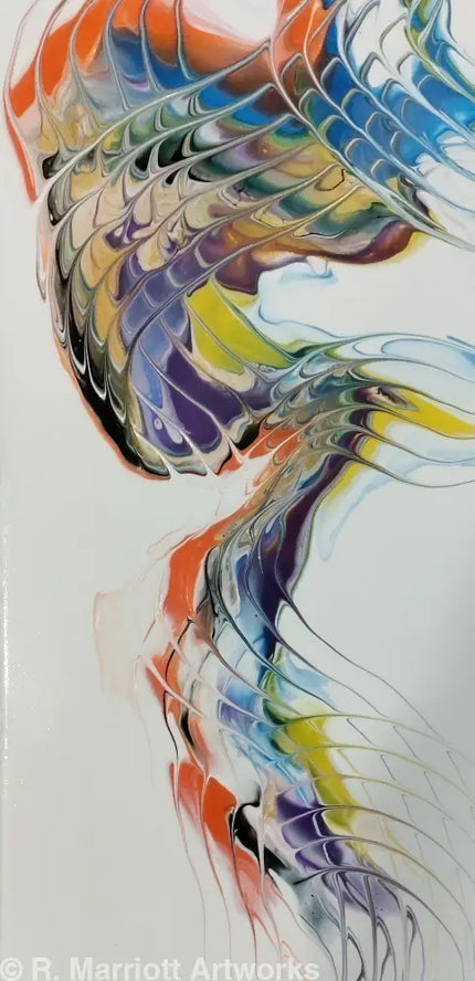 Thunderbolt Original 10’’ x 20’’ Fluid Art