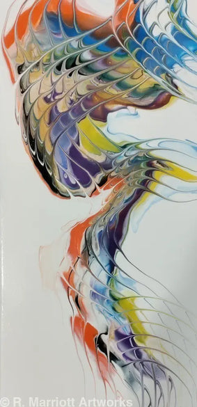 Thunderbolt Original 10’’ x 20’’ Fluid Art