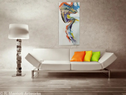 Thunderbolt Original 10’’ x 20’’ Fluid Art