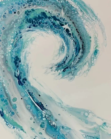Tidal Wave Original Framed 27’’ x 33.5’’ Fluid Art