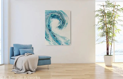 Tidal Wave Original Framed 27’’ x 33.5’’ Fluid Art