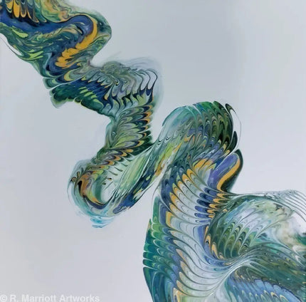 Windstorm Original 12’’ x 12’’ Fluid Art