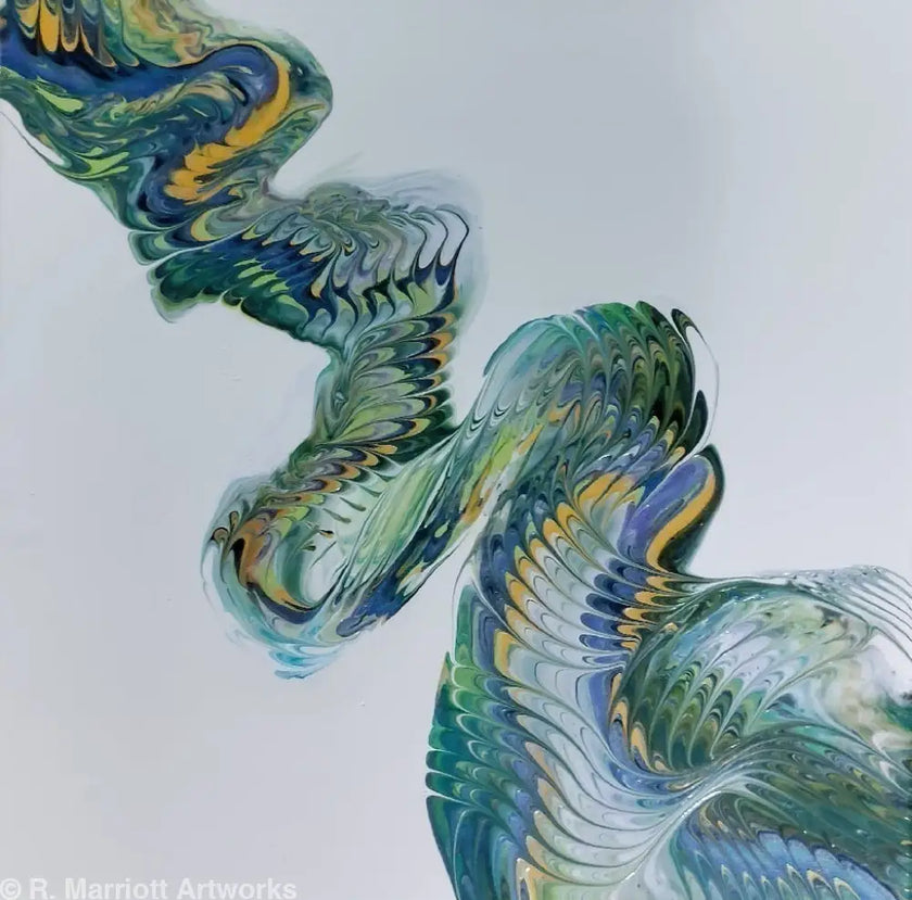 Windstorm Original 12’’ x 12’’ Fluid Art